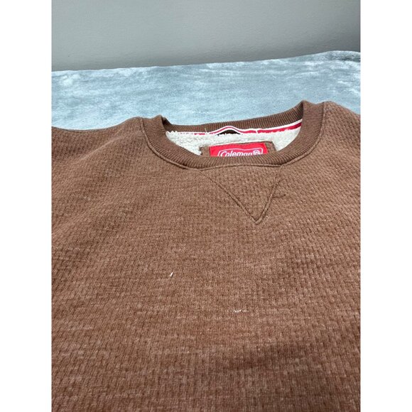 Coleman Mens XL Brown Sherpa-Lined Sweater With Pocket Workwear Warm Outdoors - Picture 9 of 12